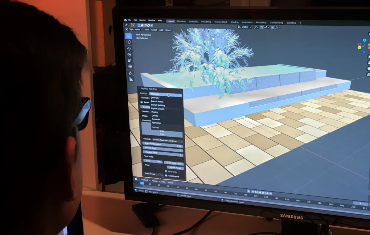 Modélisation 3D à l'écran d'une station de travail